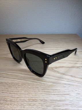 Gucci Black Sunglasses with Gold Accent Studs